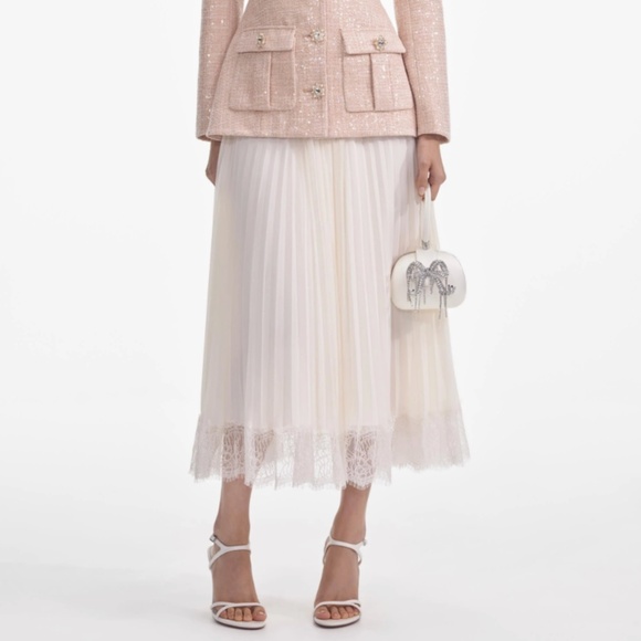 self-portrait Sequin Boucle Chiffon Midi Dress US2 - MSRP $670 - NWT - Picture 9 of 10